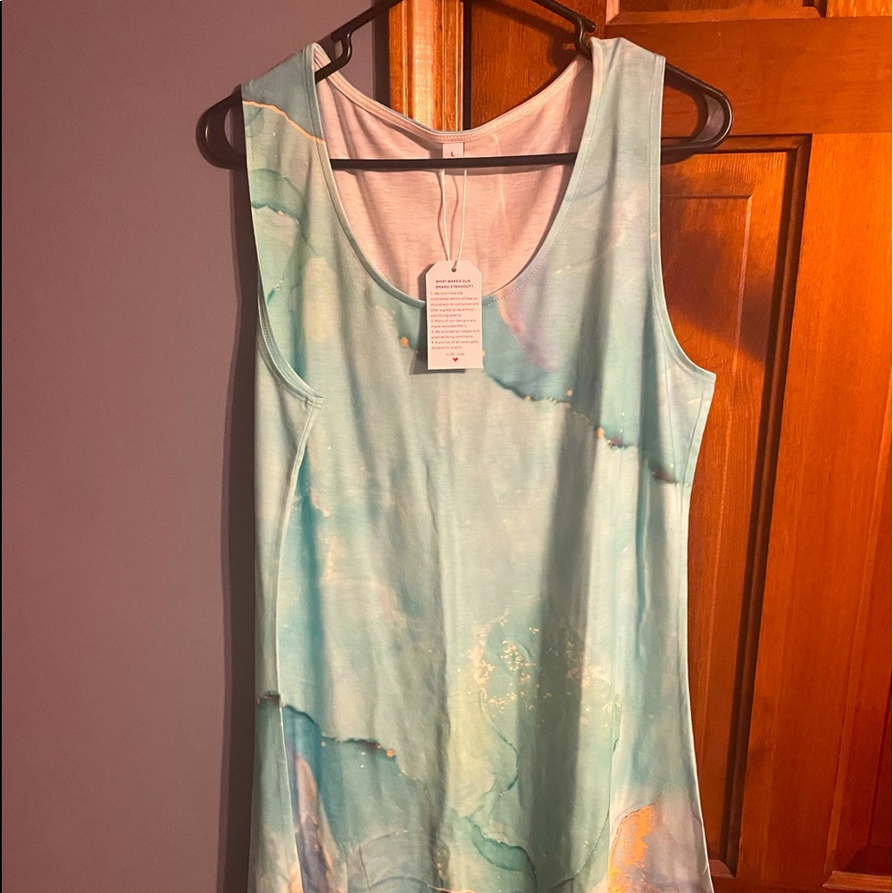Ocean blue sea foam marble mini dress